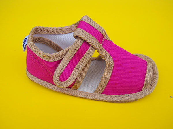 Detské barefoot papučky Milash Ross úzke - ružové BAREFOOT