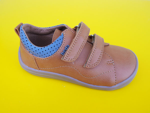 Detské kožené topánky Beda - Camel BAREFOOT