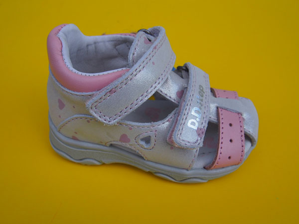 Detské kožené sandálky D.D.Step G064 - 41911 silver
