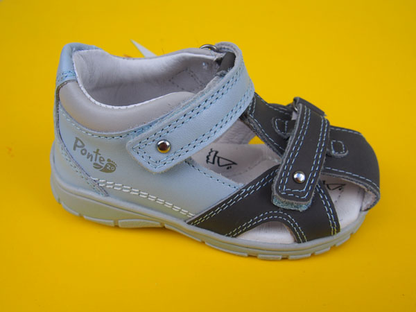 Detské kožené sandálky Ponté DA05-4-1755A sky blue