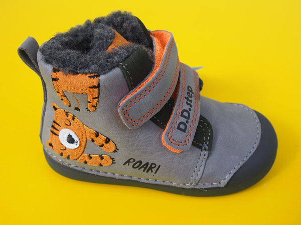 Detské kožené zimné topánky D.D.Step W066 - 42218B grey