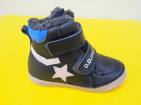Detské zimné kožené topánky D.D.Step W040 - 42987B royal blue