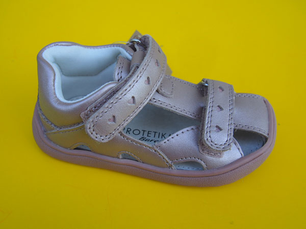 Detské kožené barefoot sandálky Protetika - Hana pink BAREFOOT
