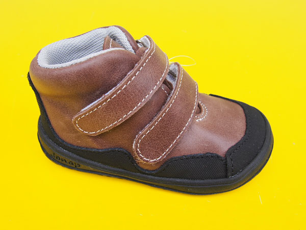 Detské kožené topánky Jonap - Bella mv tmavohnedé BAREFOOT