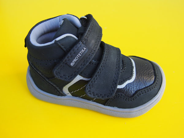 Detské kožené topánky Protetika - Hardy nero BAREFOOT
