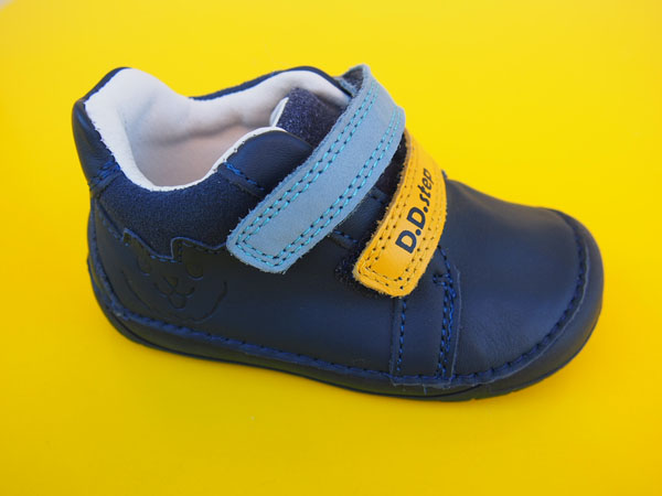 Detské kožené topánky D.D.Step S070 - 52141B royal blue BAREFOOT