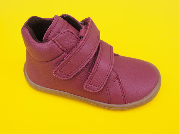 Detské kožené topánky Froddo G3110263-8 bordeaux BAREFOOT jemne zateplené