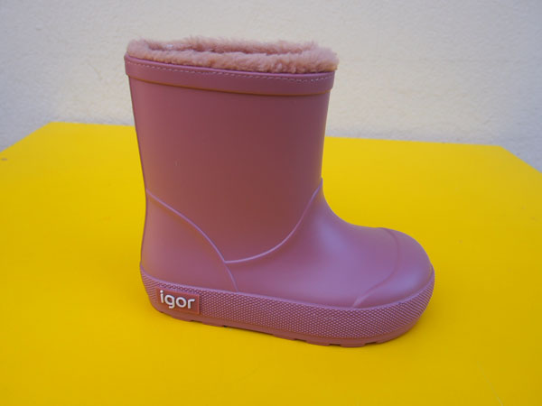 Detské zateplené gumáky Igor - rosa BAREFOOT