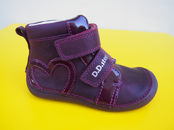 Detské kožené topánky D.D.Step A063 - 52818A raspberry BAREFOOT