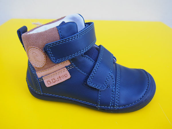 Detské kožené topánky D.D.Step A063 - 52570A royal blue BAREFOOT