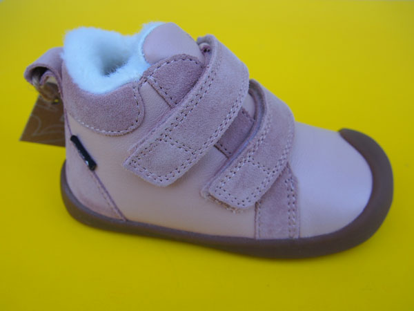 Detské kožené zimné topánky Bundgaard BG303304 Bloom Old Rose BAREFOOT s MEMBRÁNOU