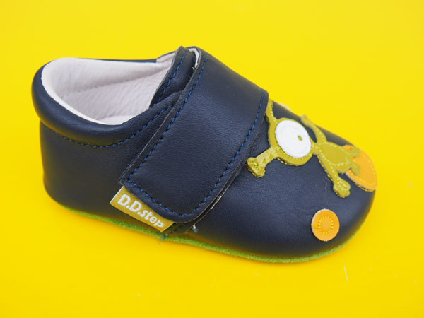 Detské kožené capačky D.D.Step K1596-52217 royal blue BAREFOOT