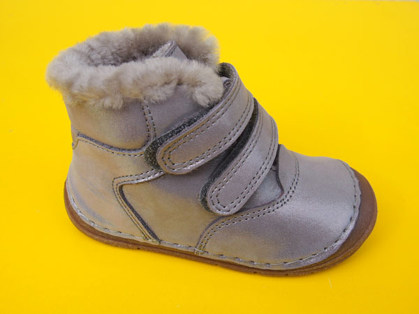 Detské kožené zimné topánky Froddo G2110143-15 grey/silver trblietavé