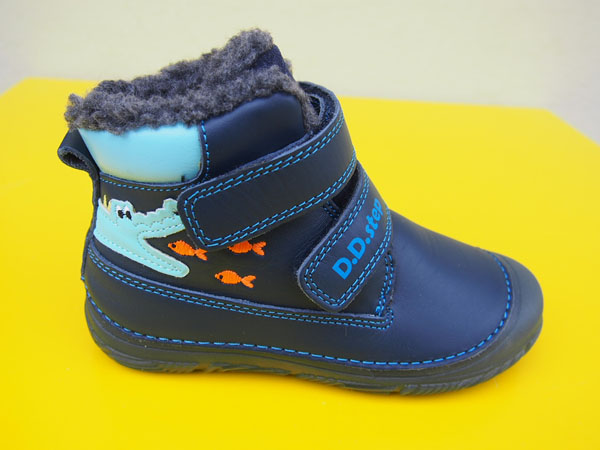 Detské kožené zimné topánky D.D.Step W082 - 52462A royal blue