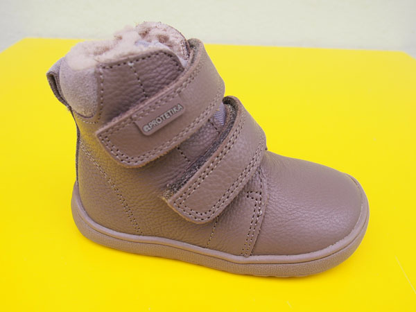 Detské kožené zimné topánky Protetika - Beka dark pink BAREFOOT s MEMBRÁNOU