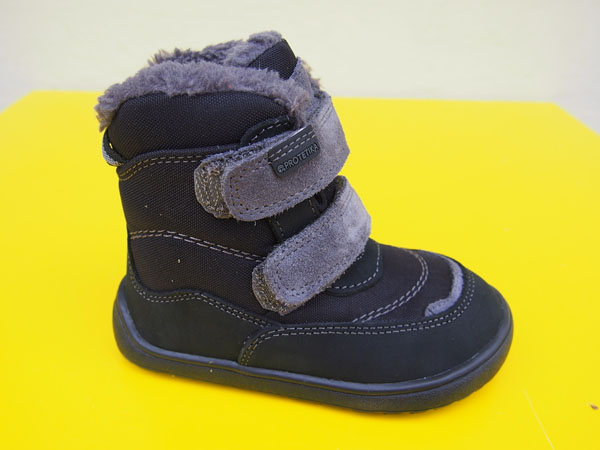 Detské kožené zimné topánky Protetika - Nut black BAREFOOT s MEMBRÁNOU