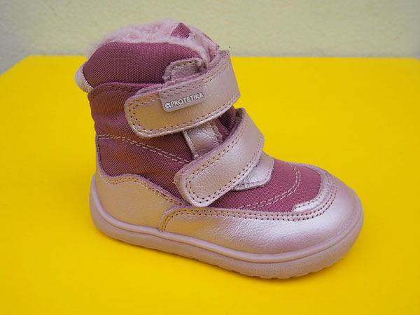 Detské kožené zimné topánky Protetika - Nut pink BAREFOOT s MEMBRÁNOU