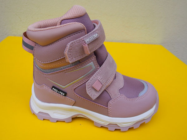 Detské kožené zimné topánky Protetika - Aura pink S MEMBRÁNOU