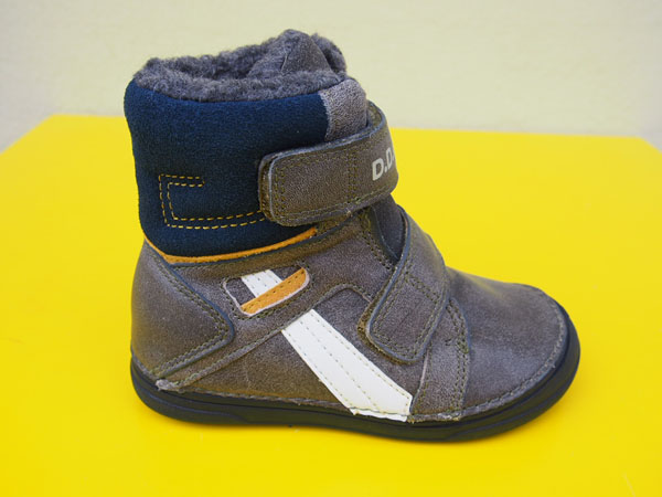 Detské kožené zimné topánky D.D.Step W078 - 52451 khaki