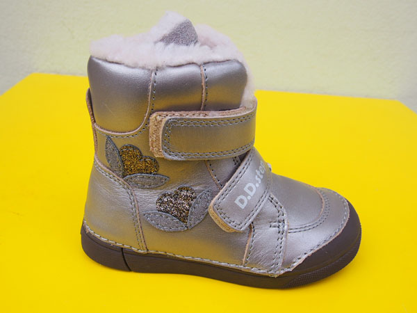 Detské kožené zimné topánky D.D.Step W068 - 52320A champagne