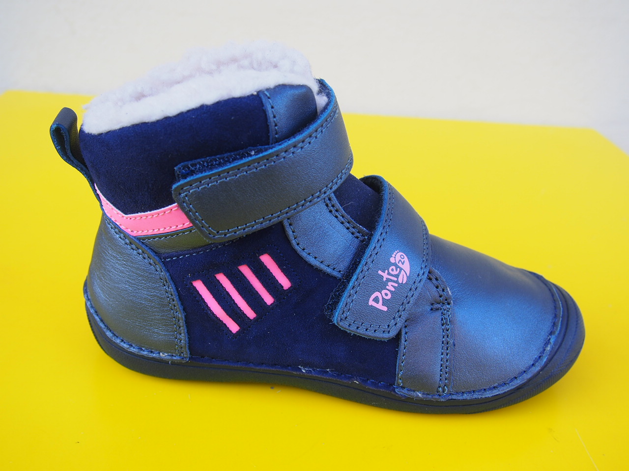 Detské kožené zimné topánky Ponté DA07-5-2466C royal blue