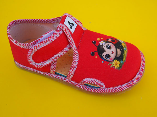 Detské papučky Antal - Rascal Ladybug BAREFOOT