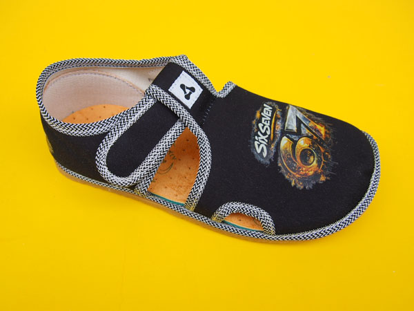 Detské papučky Antal - Rascal Six-Seven Black BAREFOOT