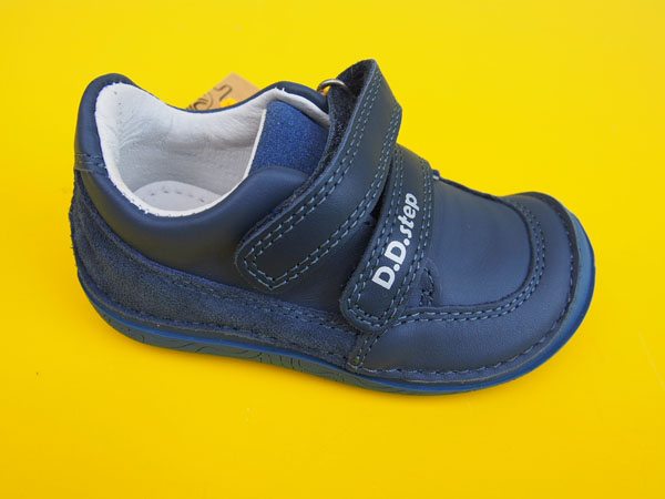 Detské kožené topánky D.D.Step S116 - 62538A royal blue BAREFOOT
