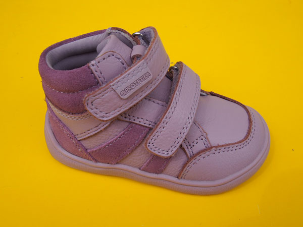 Detské kožené topánky Protetika - Kirk purple BAREFOOT