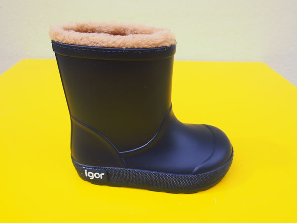 Detské zateplené gumáky Igor Yogi borreguito - marino BAREFOOT
