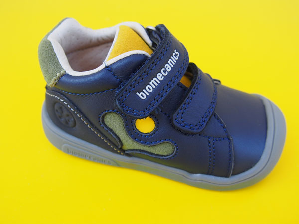 Detské kožené topánky Biomecanics 261144-A089 azul marino BAREFOOT