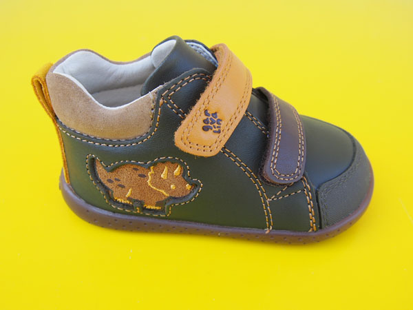 Detské kožené topánky Garvalin 261309-B788 militare BAREFOOT