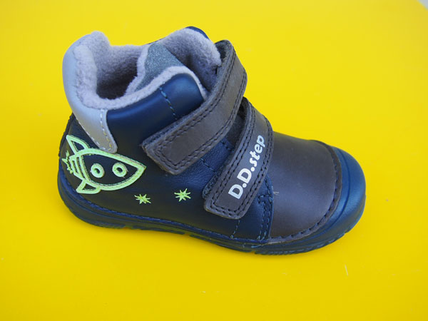 Detské kožené topánky D.D.Step A082 - 62203 royal blue ZATEPLENÉ FLÍSOM