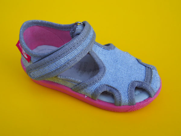 Detské sandálkové papučky Renbut - strieborné ORTO